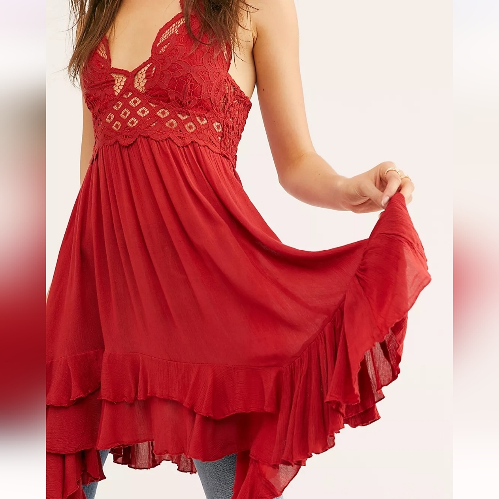 Free People Red Asymmetrical Dress